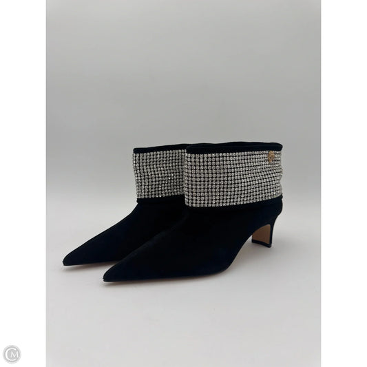 Boots Designer By Kurt Geiger In Black & Silver, Size: 8