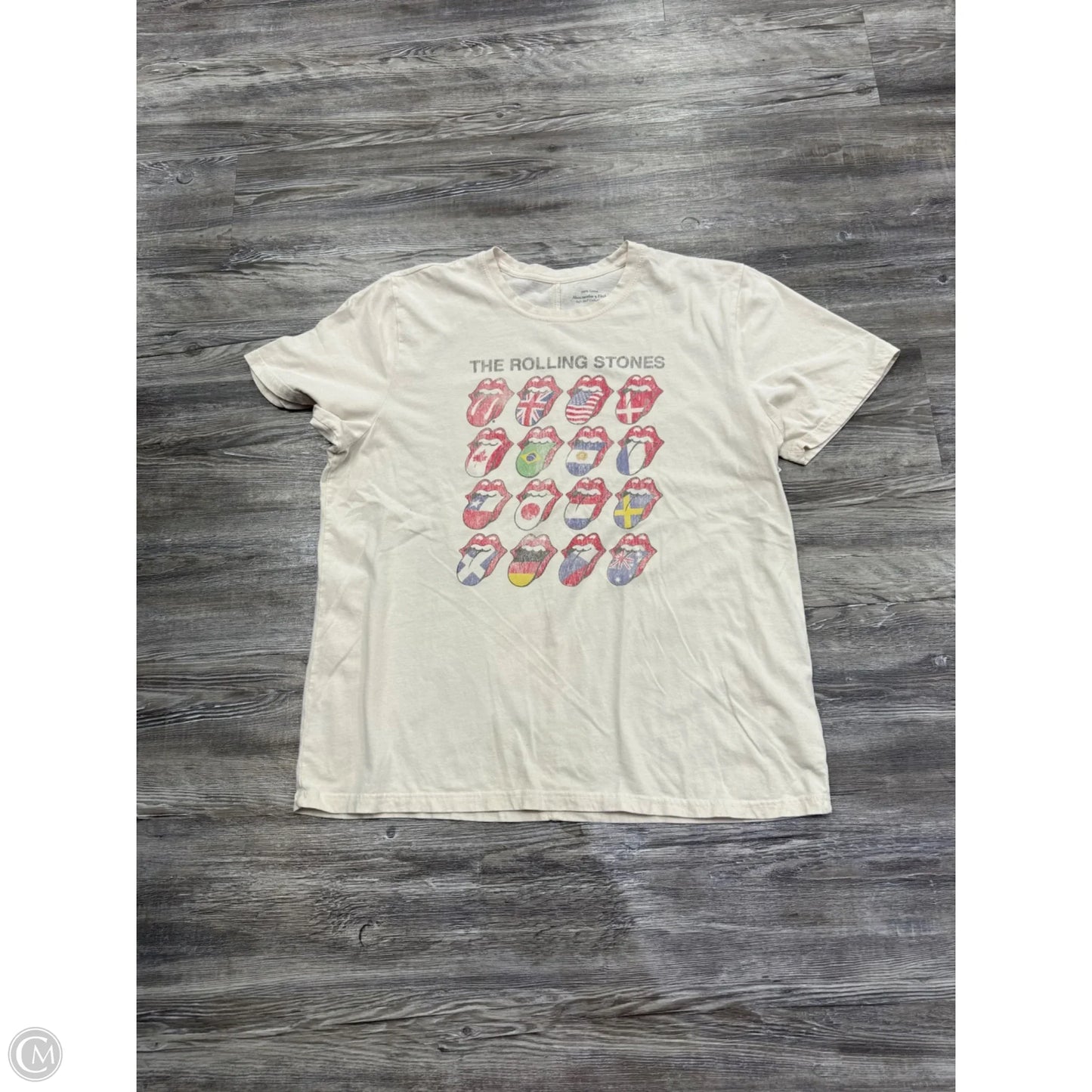 Top Short Sleeve By Abercrombie And Fitch In Tan, Size: Xl