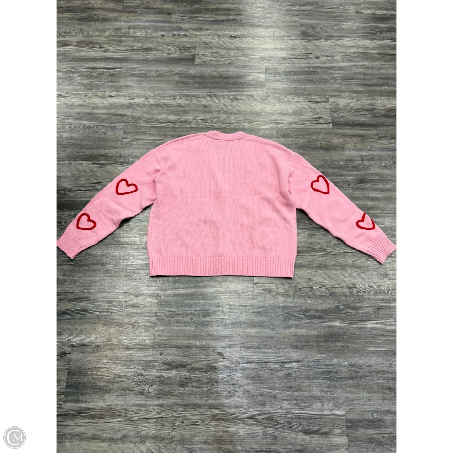 Sweater Cardigan By 33 Degrees In Pink & Red, Size: L