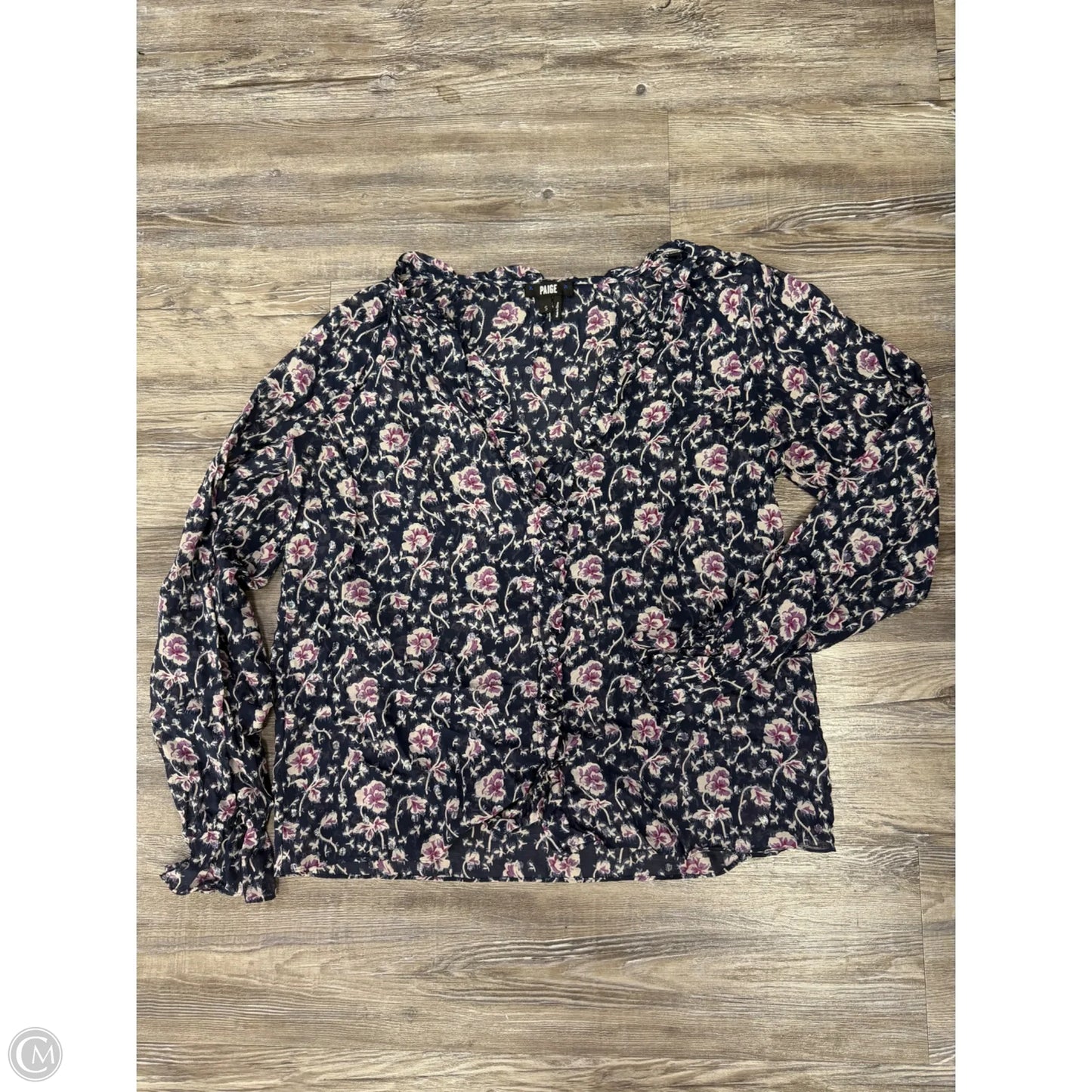 Top Long Sleeve By Paige In Blue & Purple, Size: S