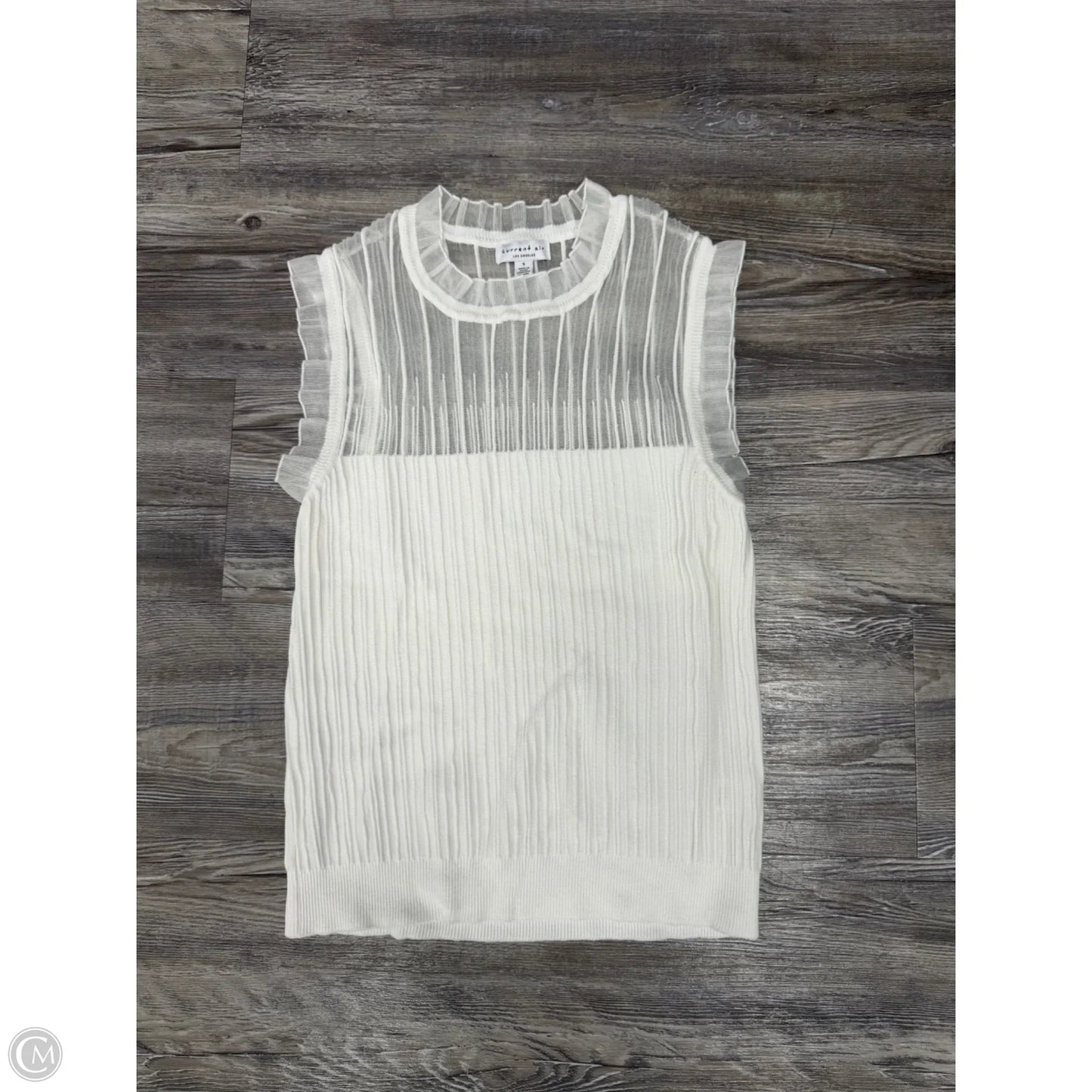 Top Short Sleeve By Current Air In White, Size: S