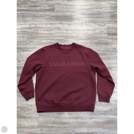 Athletic Sweatshirt Crewneck By Lululemon In Maroon, Size: M