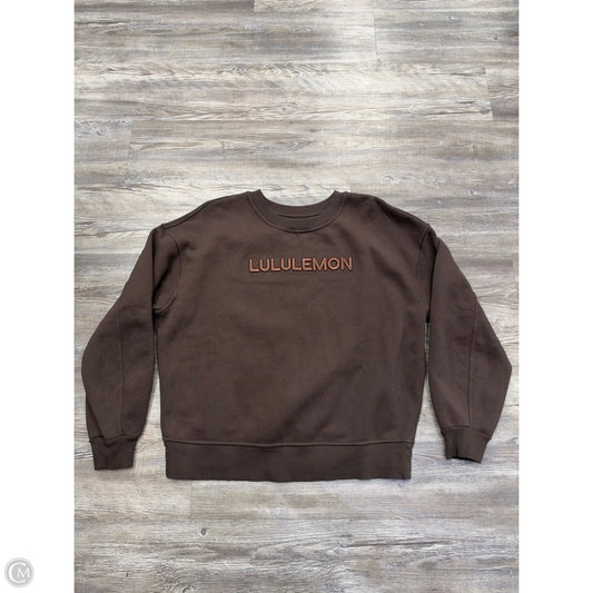 Athletic Sweatshirt Crewneck By Lululemon In Brown, Size: M