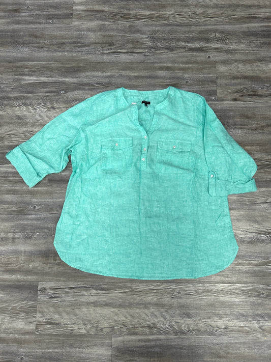 Top Short Sleeve Basic By Talbots In Teal, Size: 2x