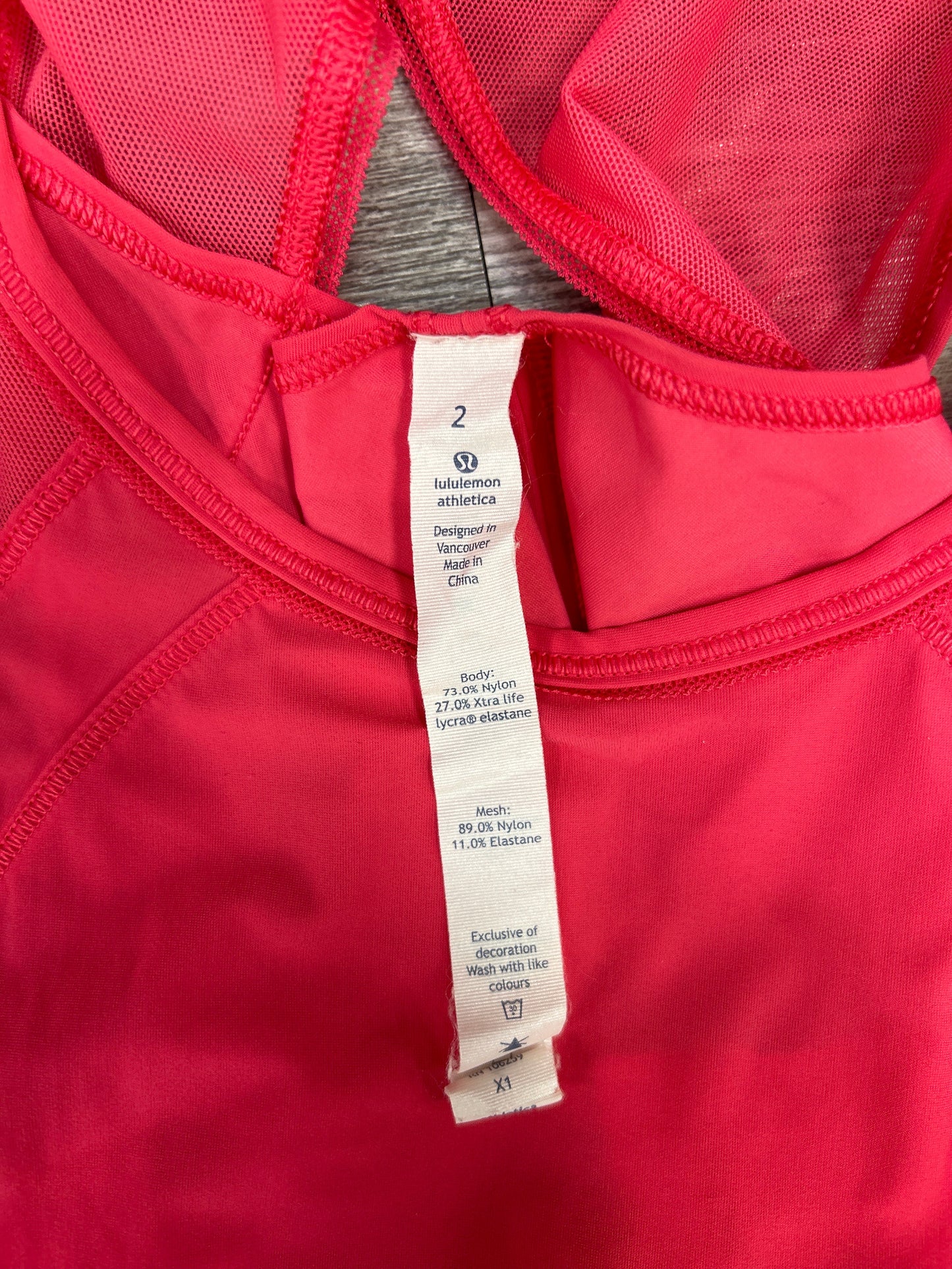 Athletic Tank Top By Lululemon In Pink, Size: 2