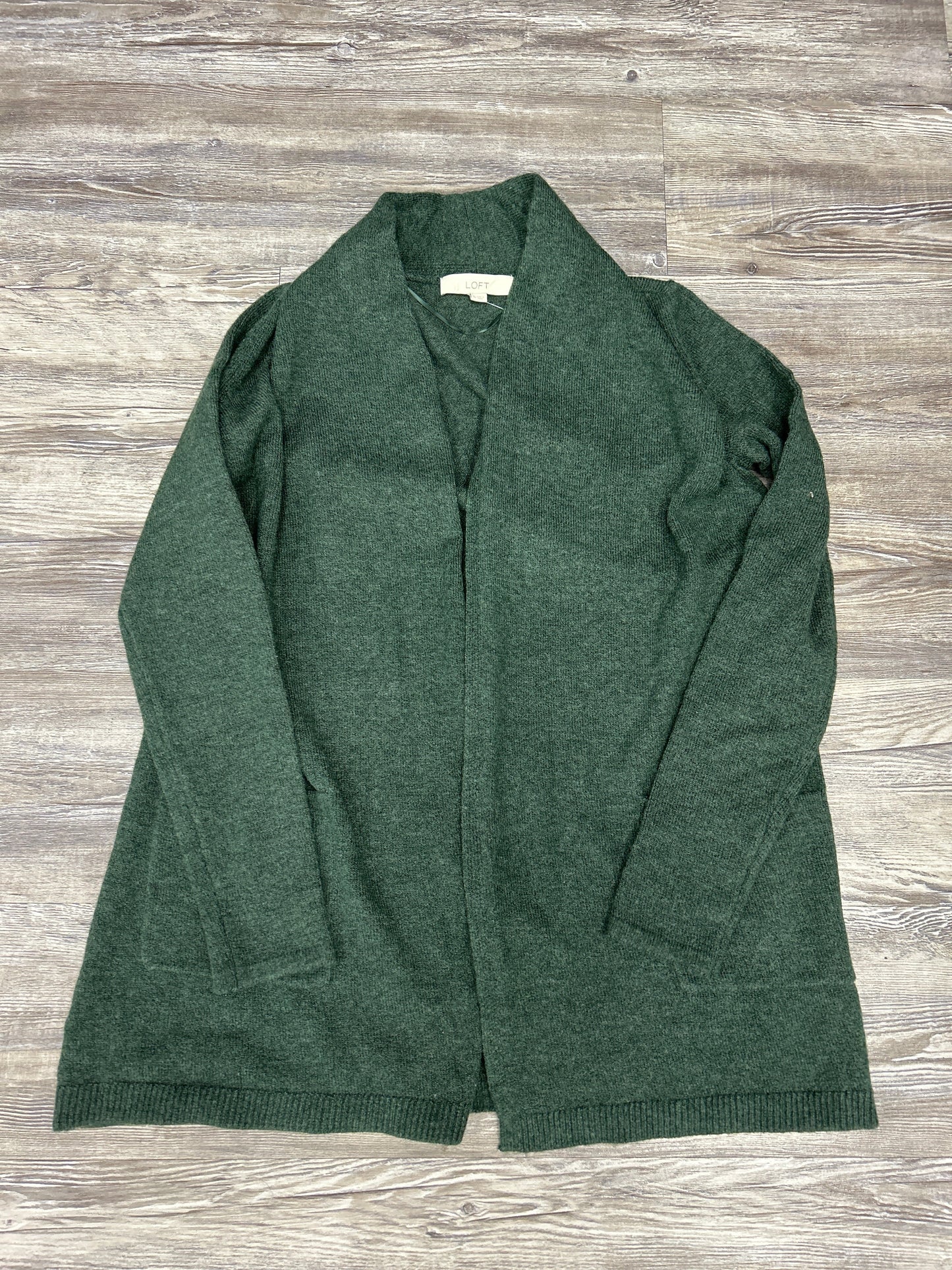 Sweater Cardigan By Loft In Green, Size: Xs