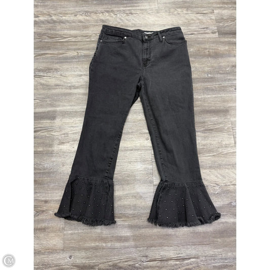 Jeans Flared By Pilcro In Black Denim, Size: 8
