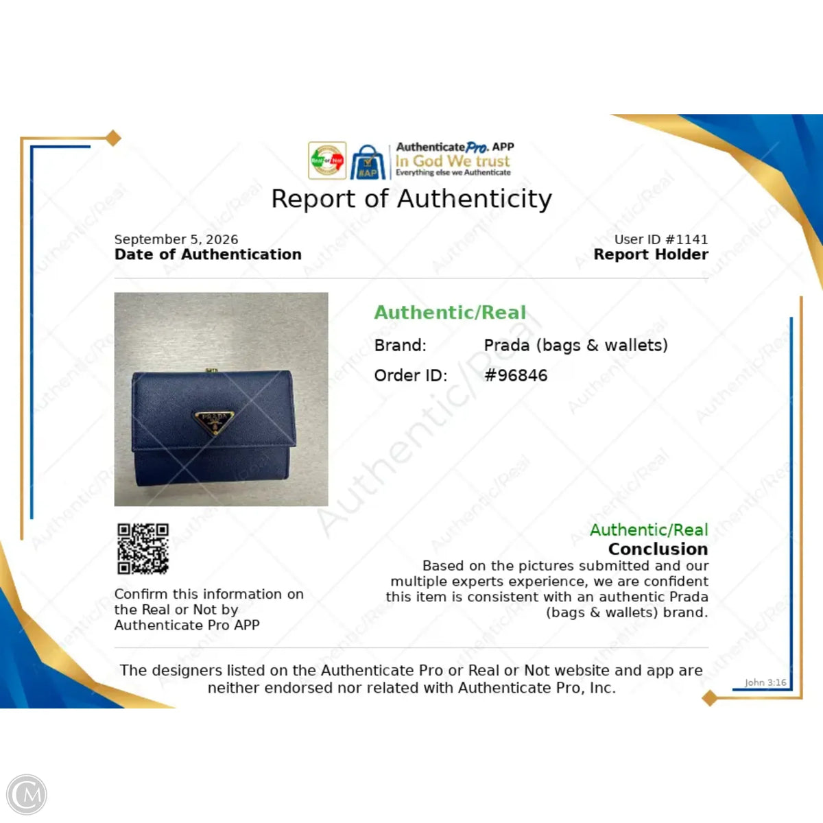 Wallet Luxury Designer By Prada, Size: Small
