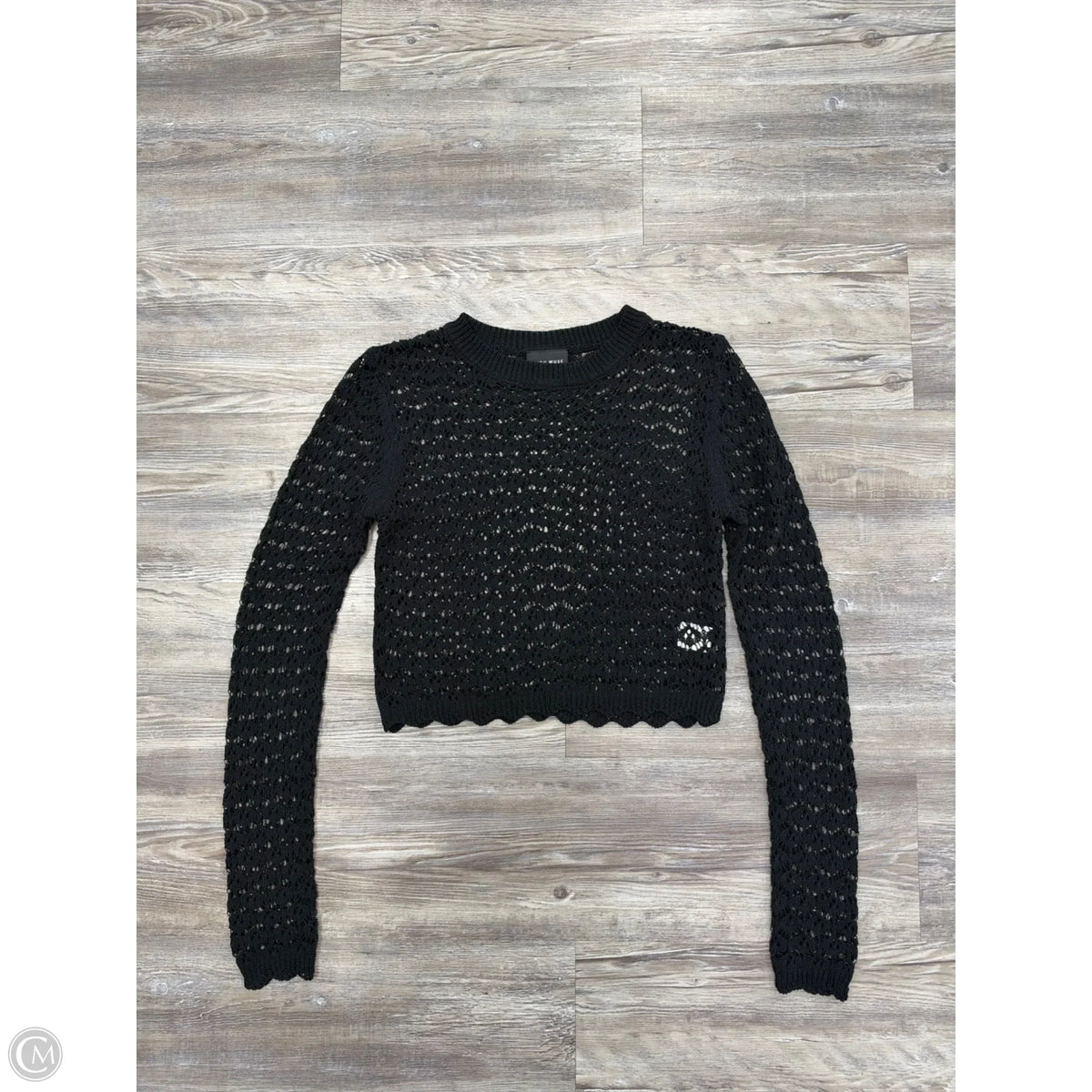 Top Long Sleeve By Miou Muse In Black, Size: S