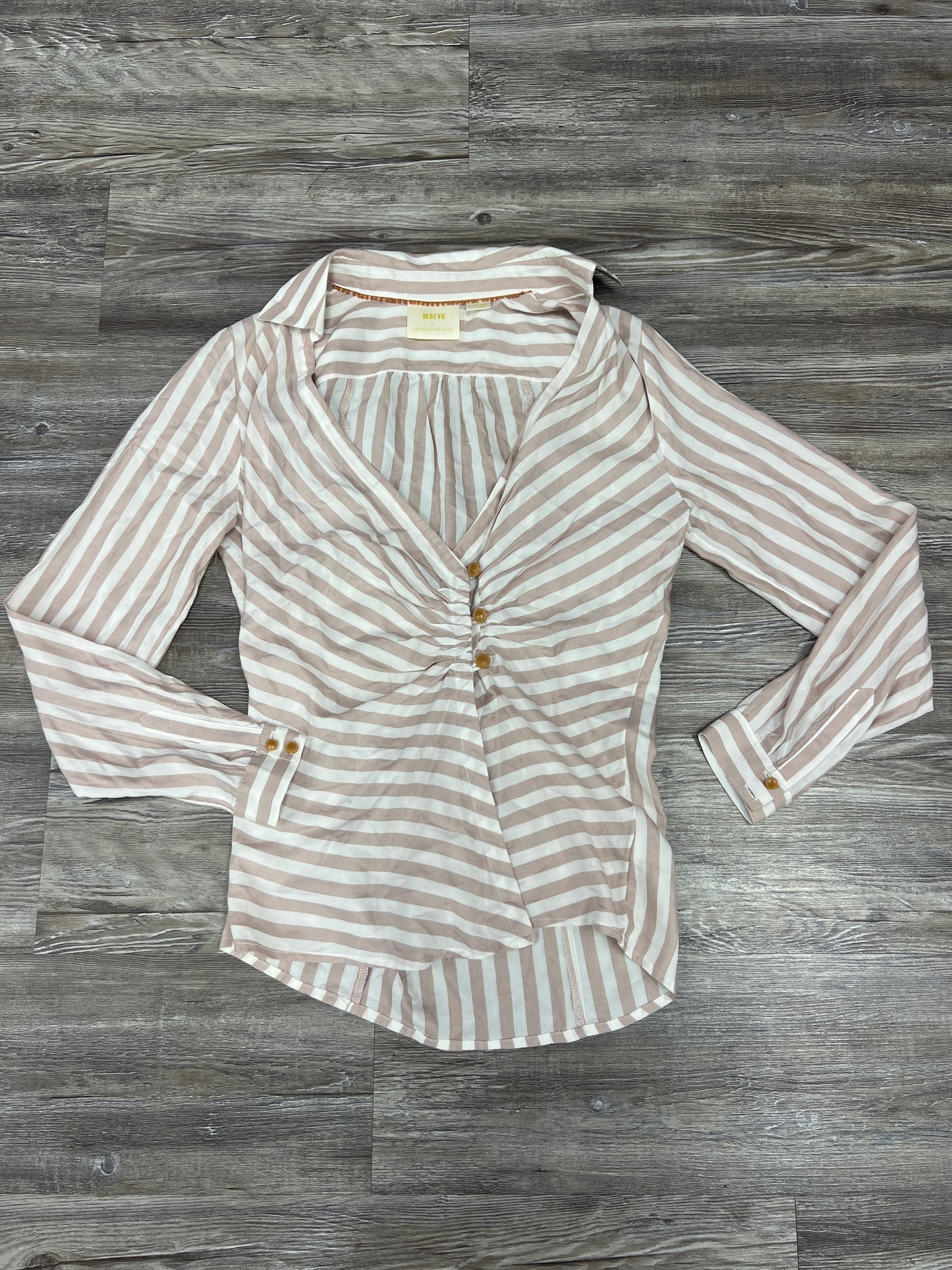 Top Long Sleeve By Maeve In Striped, Size: 0