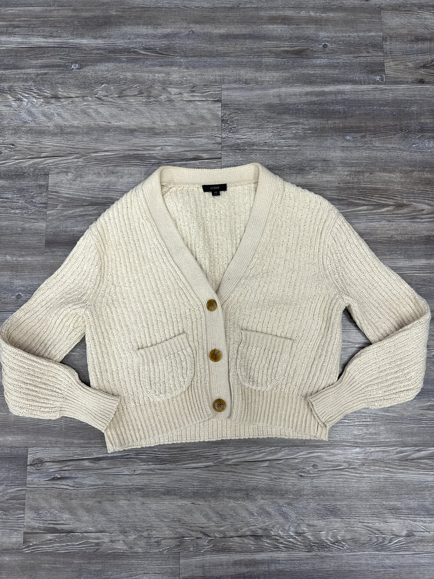 Sweater Cardigan By J. Crew In Cream, Size: Xs