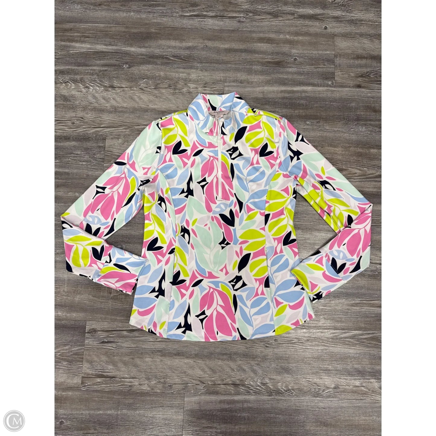 Athletic Top Long Sleeve Collar By Tommy Bahama In Multi-colored, Size: L