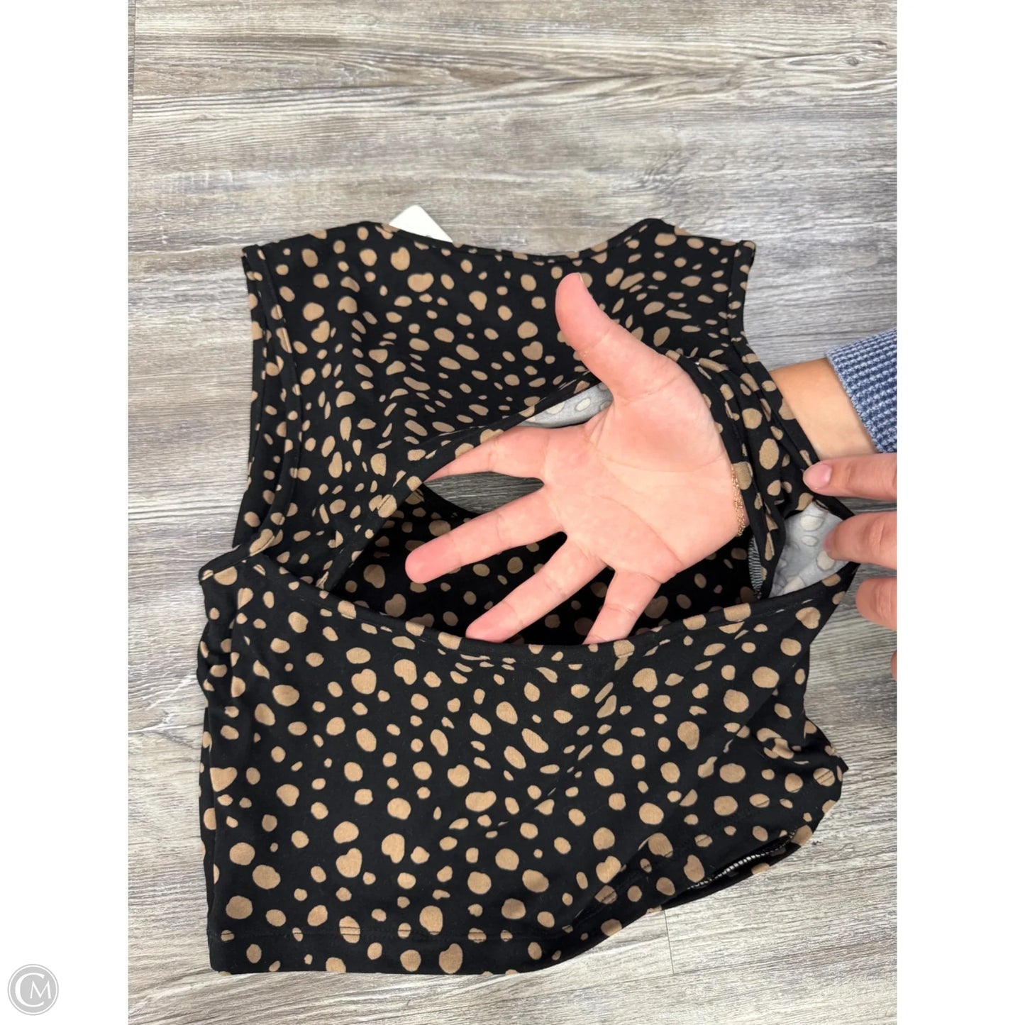 Top Sleeveless Basic By White Birch In Black & Tan, Size: L