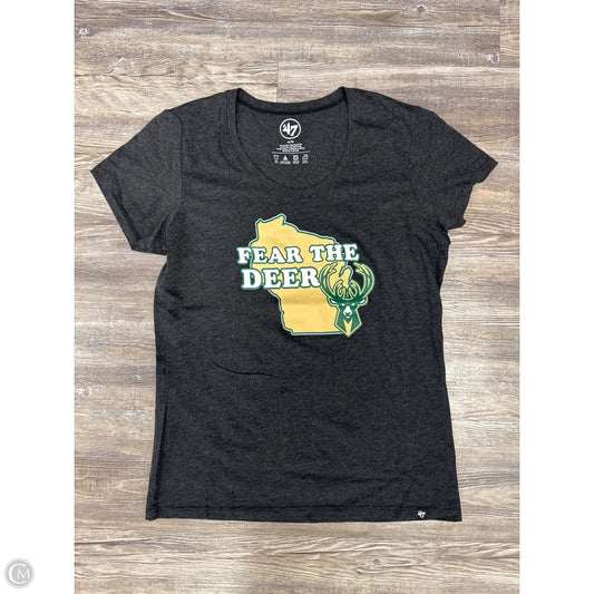 Athletic Top Short Sleeve By ‘47 In Grey & White, Size: M