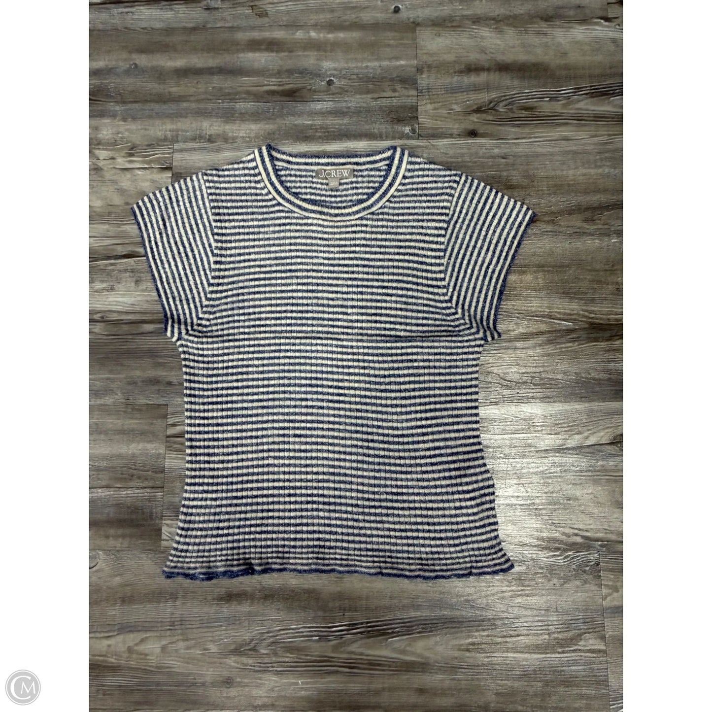 Top Short Sleeve Basic By J. Crew In Striped Pattern, Size: Xl