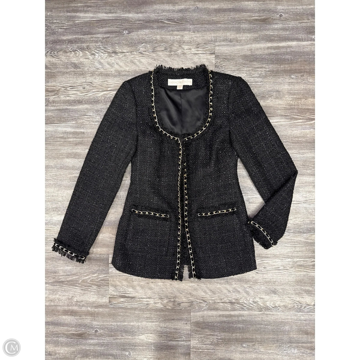Blazer By Boston Proper In Black & Gold, Size: 0