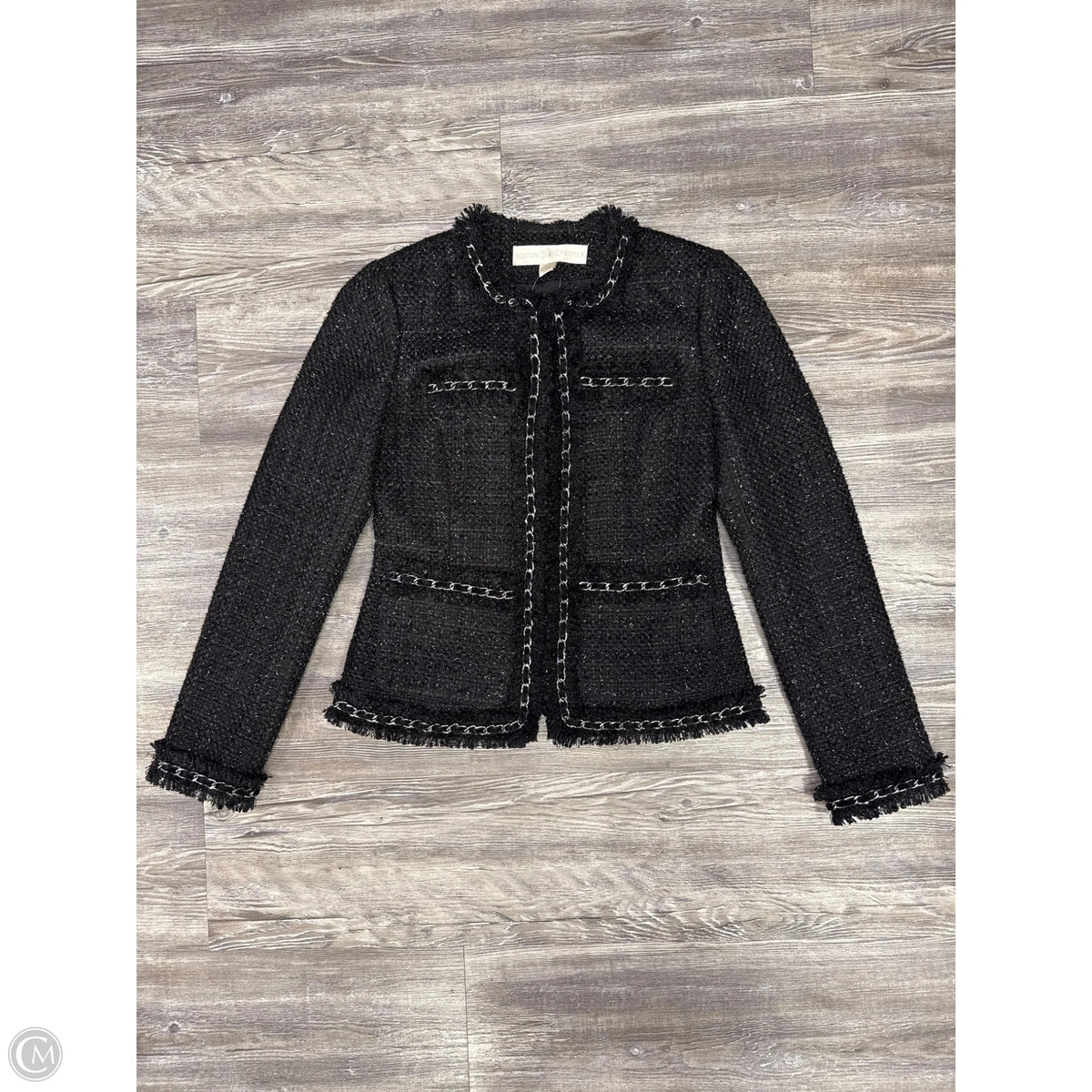 Blazer By Boston Proper In Black & Silver, Size: 0
