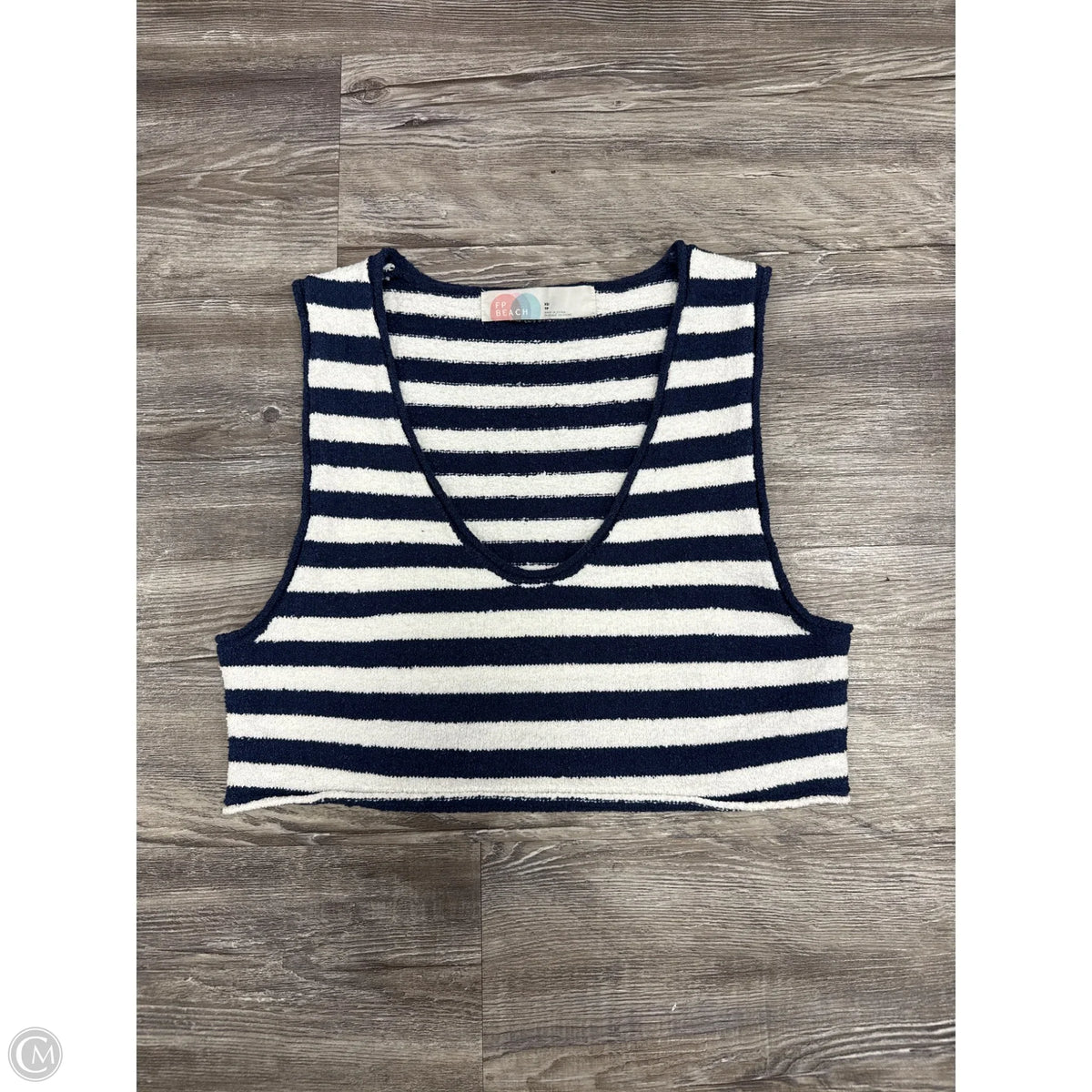 Top Sleeveless Basic By Free People In Blue & White, Size: Xs