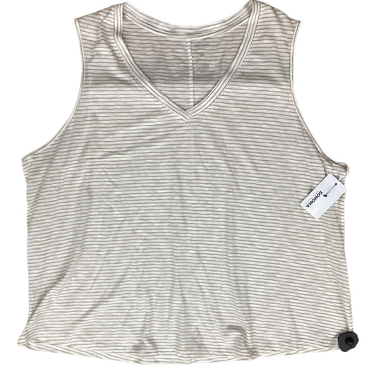 Top Sleeveless By Sonoma In Tan & White, Size:2X