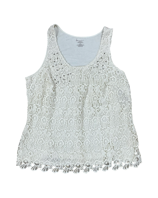 Tank Top By Lane Bryant In Cream, Size:1X