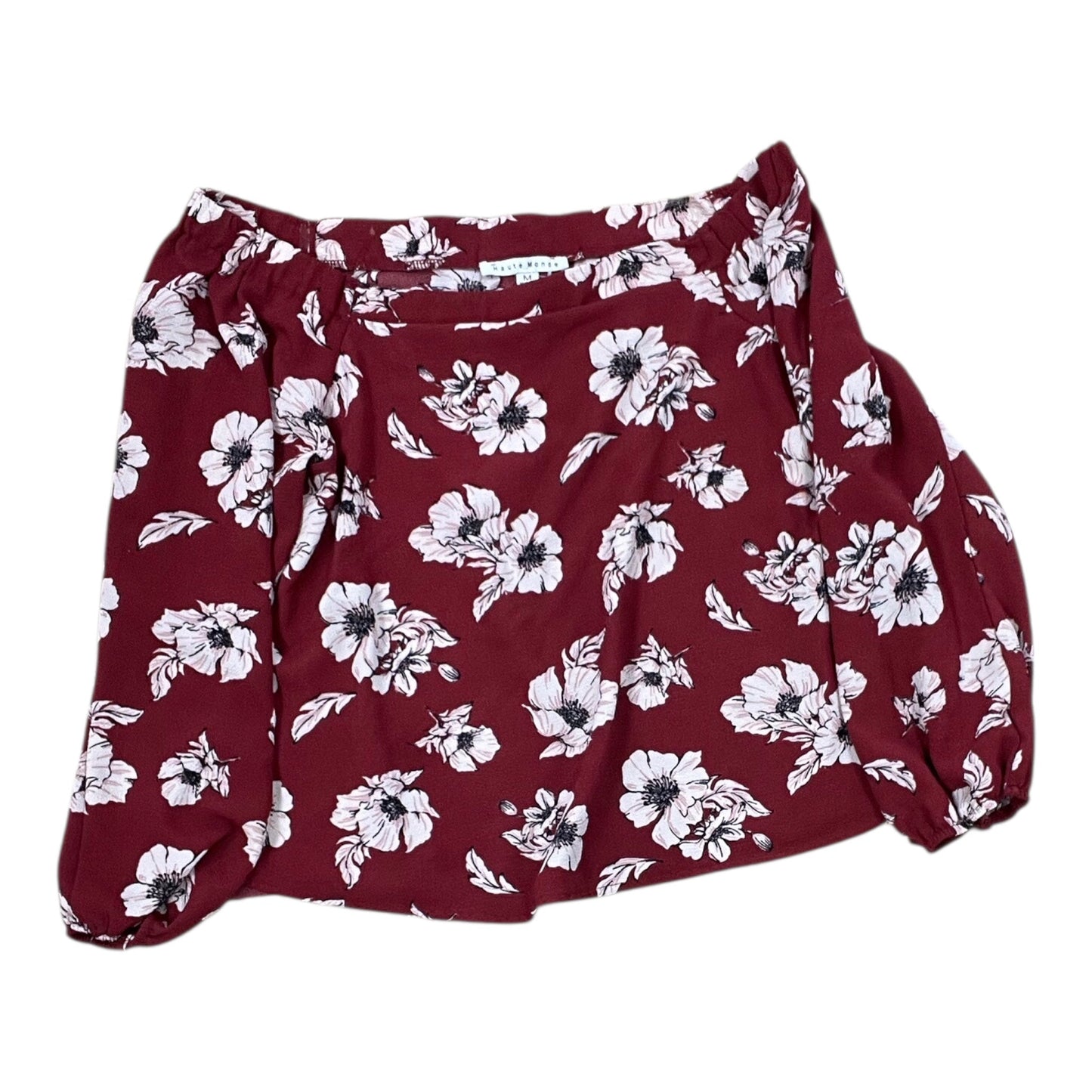 Top Ls By Haute Monde In Maroon, Size:M