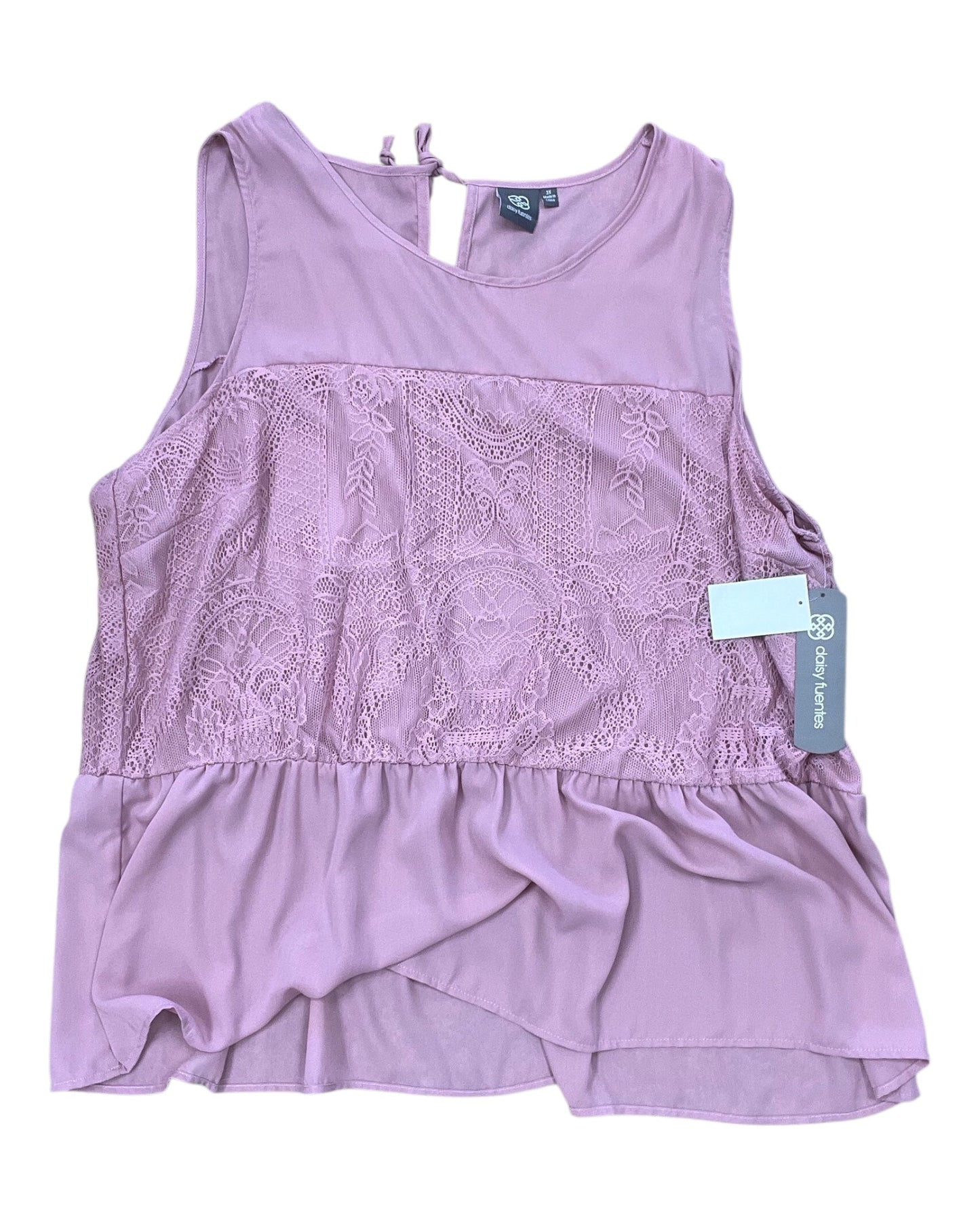Top Sleeveless By Daisy Fuentes In Pink, Size:3X