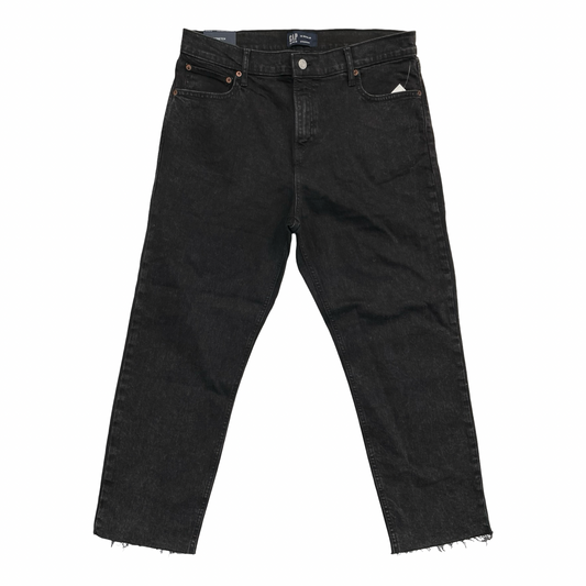 Jeans Straight By Gap In Black Denim, Size:14