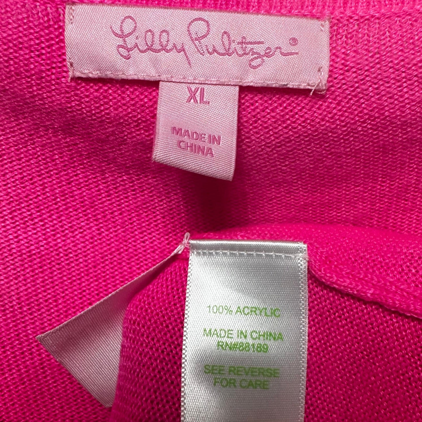 Ruffle Sleeve Sweater Designer By Lilly Pulitzer In Pink, Size: Xl