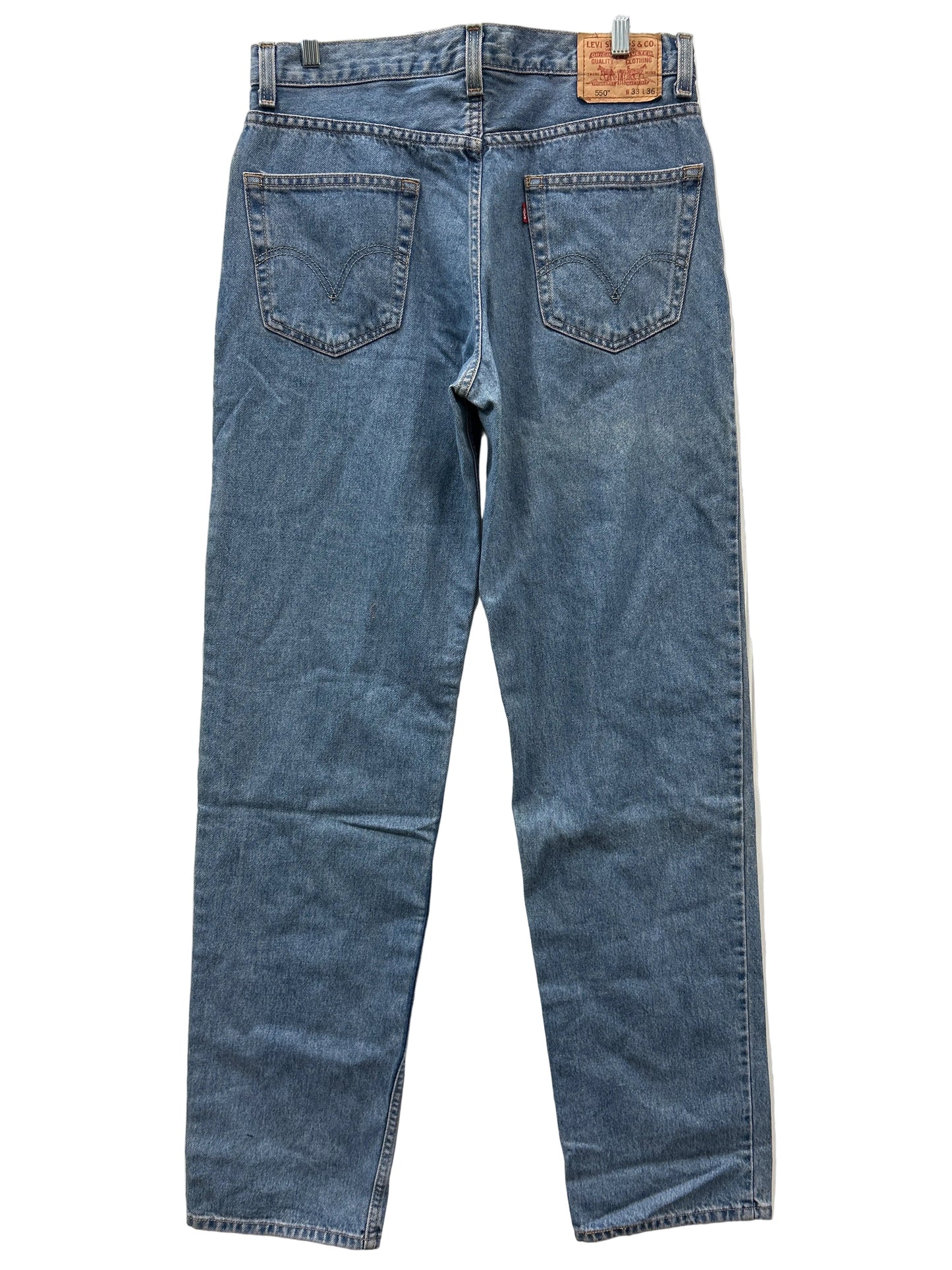 Jeans Straight By Levis In Blue Denim, Size:14