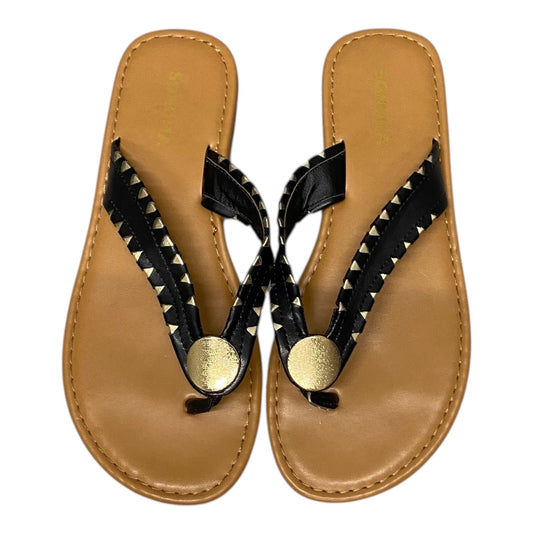 Sandals Flip Flops By Sonoma In Black, Size:7
