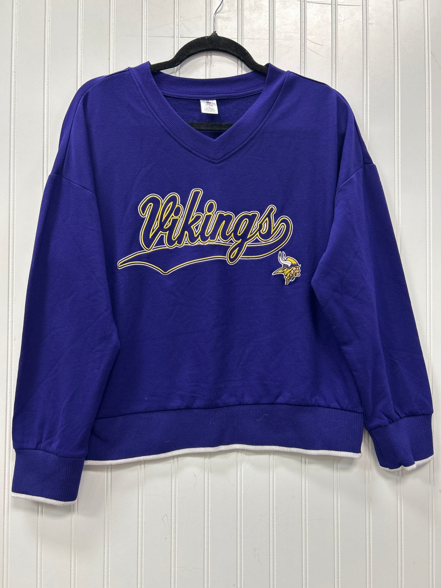 Athletic Top Ls Crewneck By Nfl In Purple, Size:M