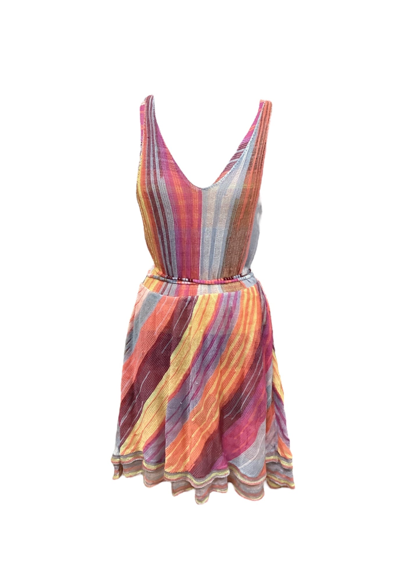 Multi-colored Dress Casual Midi Clothes Mentor, Size M