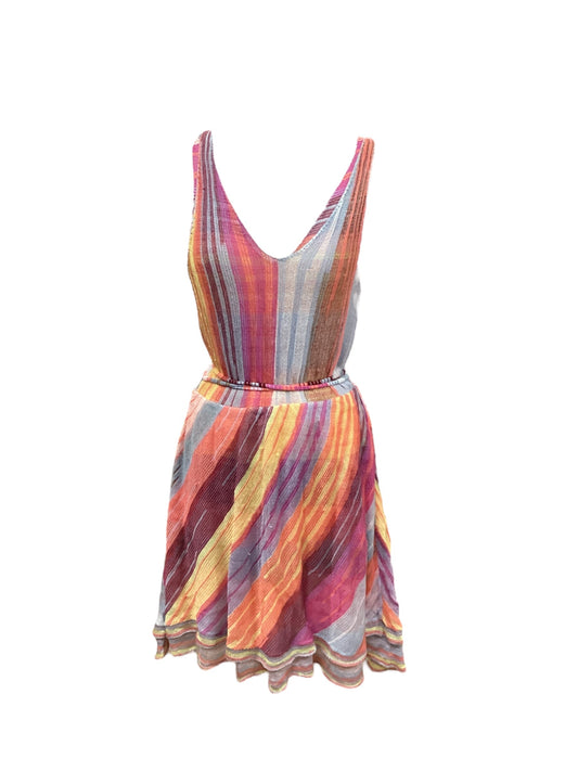 Multi-colored Dress Casual Midi Clothes Mentor, Size M