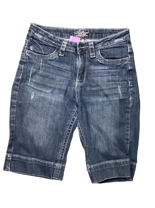 Blue Denim Shorts Silver, Size 8