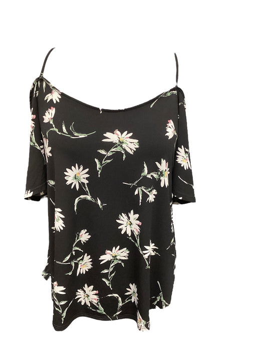 Floral Print Top Short Sleeve Clothes Mentor, Size S