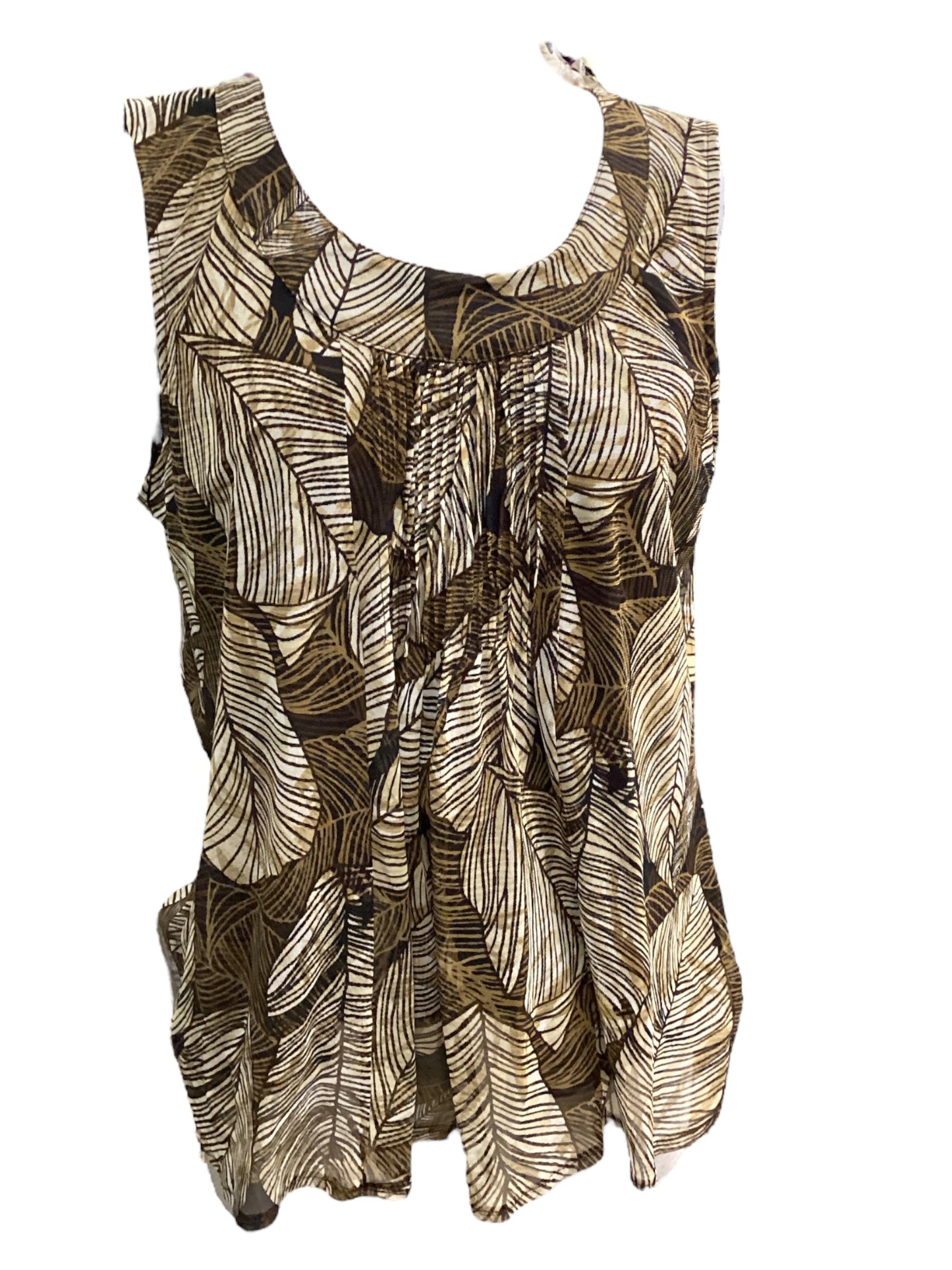 Brown Top Sleeveless Rafaella, Size L