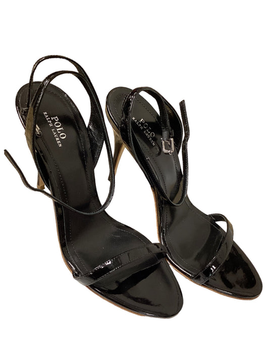 Black Sandals Heels Stiletto Polo Ralph Lauren, Size 8.5