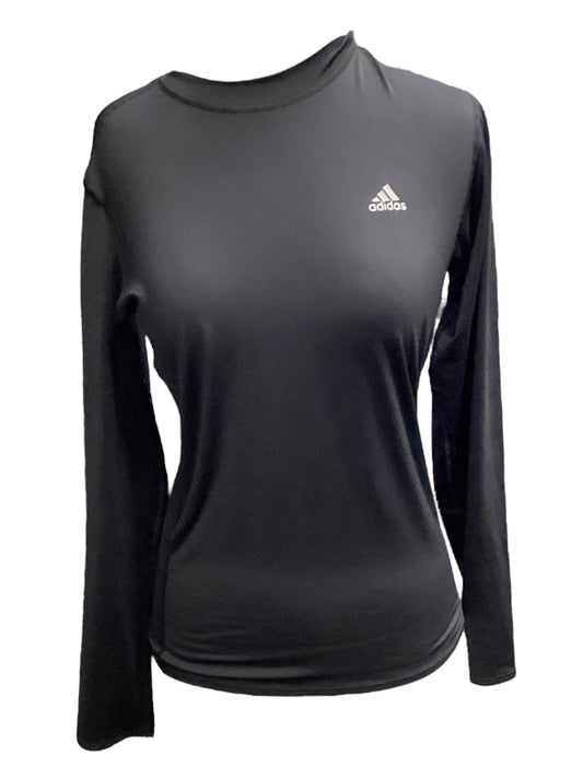 Black Athletic Top LS Collar Adidas, Size M
