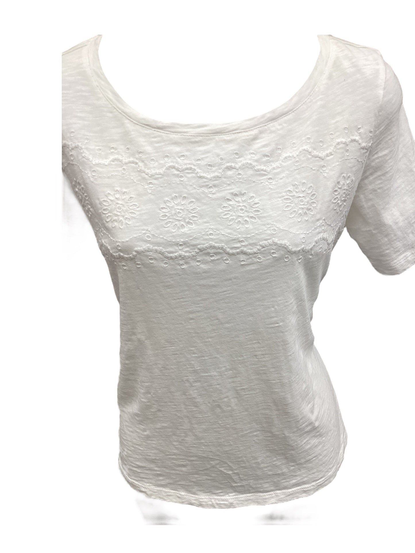 Top Short Sleeve By Talbots In White, Size: S