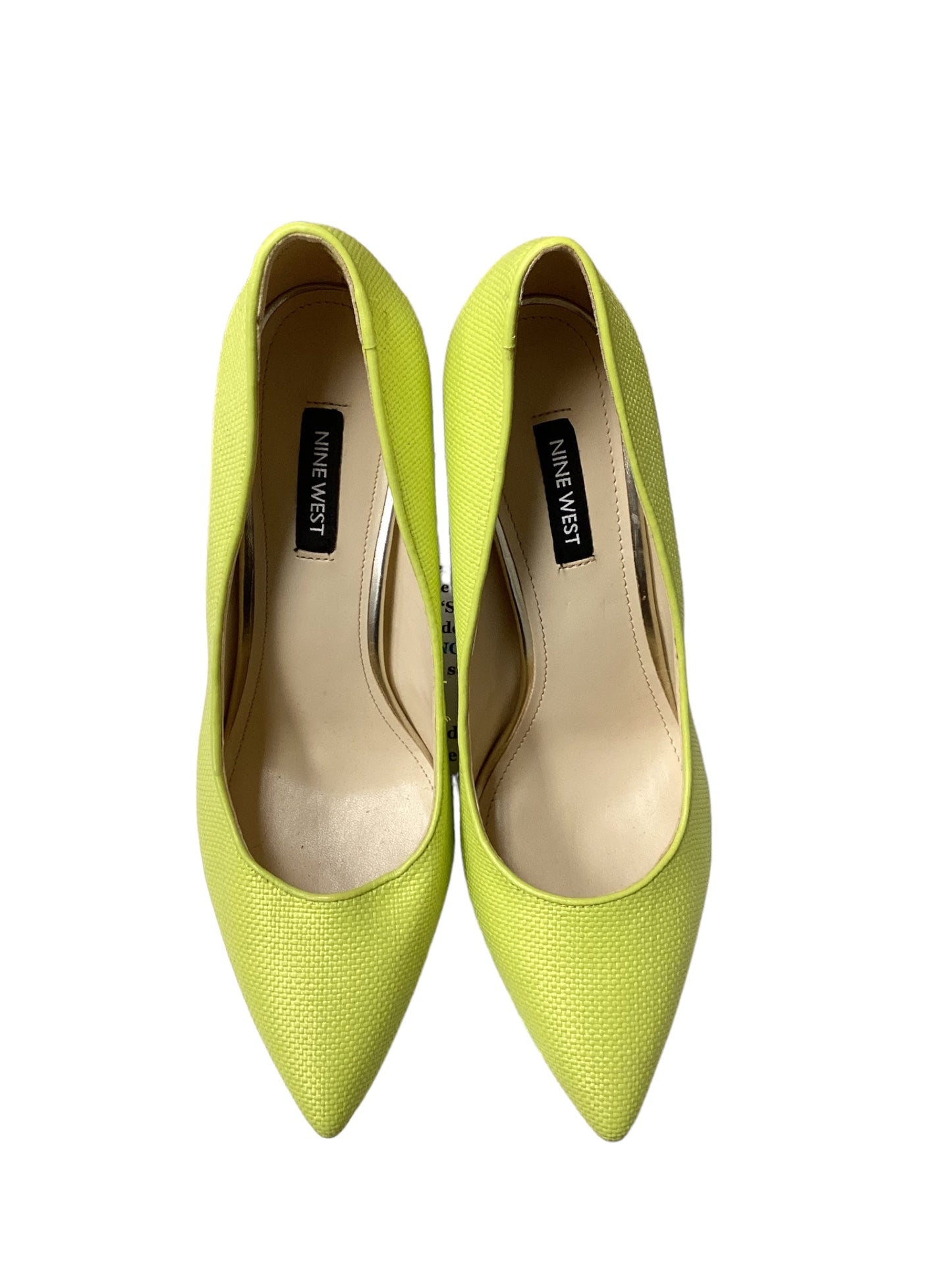 Yellow Shoes Heels Stiletto Nine West, Size 8