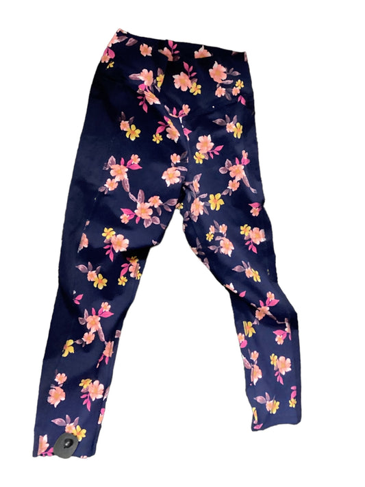 Floral Print Athletic Leggings Pink, Size L