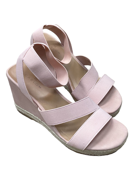 Pink Sandals Heels Wedge Caslon, Size 7