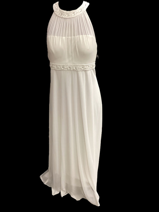 White Dress Party Long Clothes Mentor, Size 14