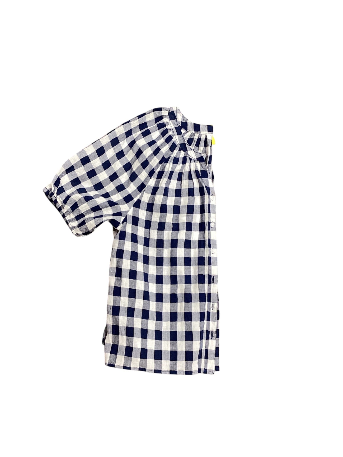 Top Short Sleeve By Beachlunchlounge In Plaid Pattern, Size: L