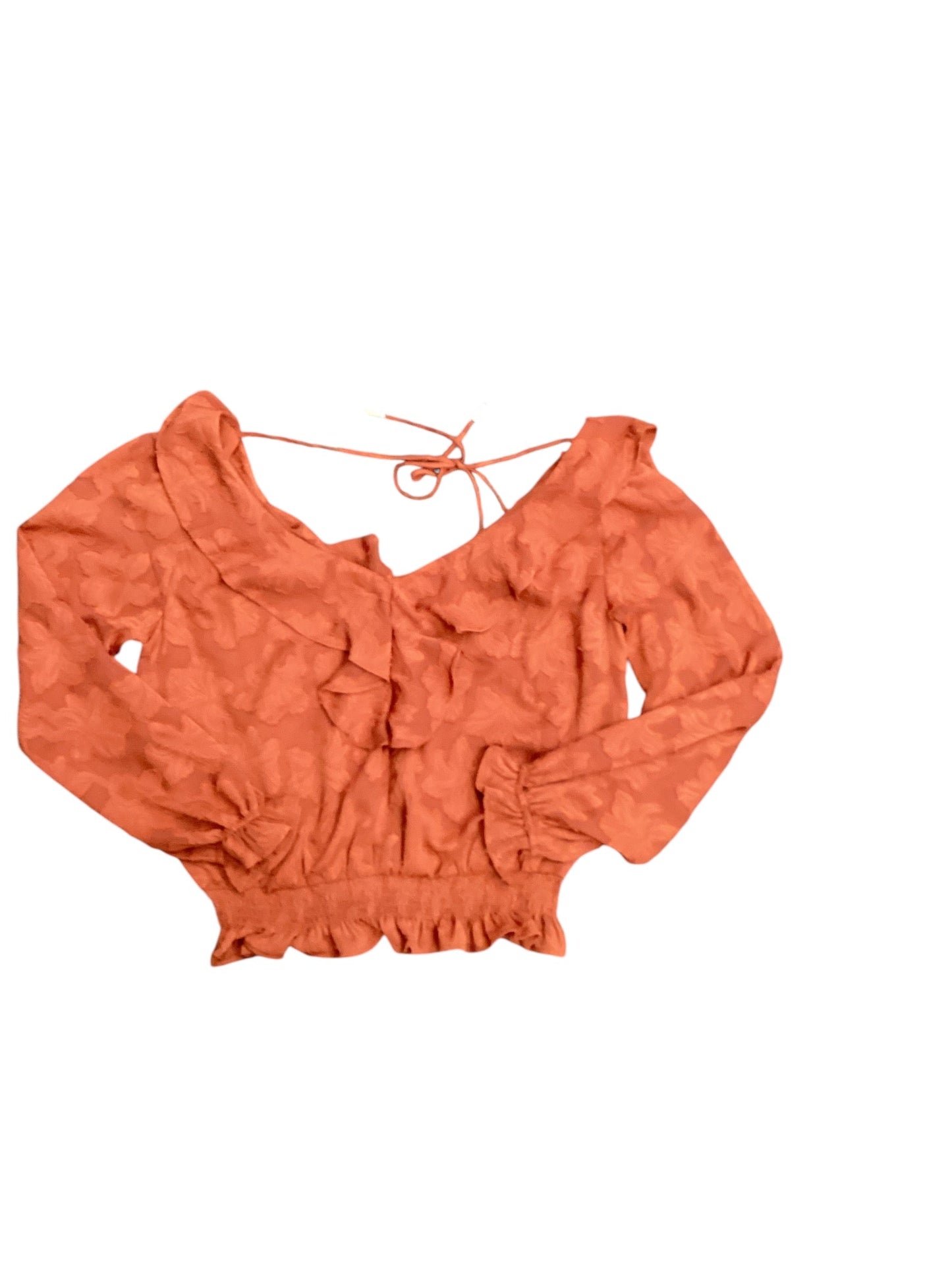 Top Long Sleeve By Anthropologie In Orange, Size: S