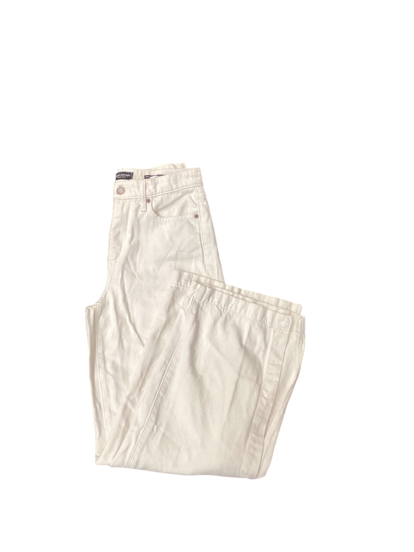 Jeans Wide Leg By Banana Republic In Cream, Size: 4