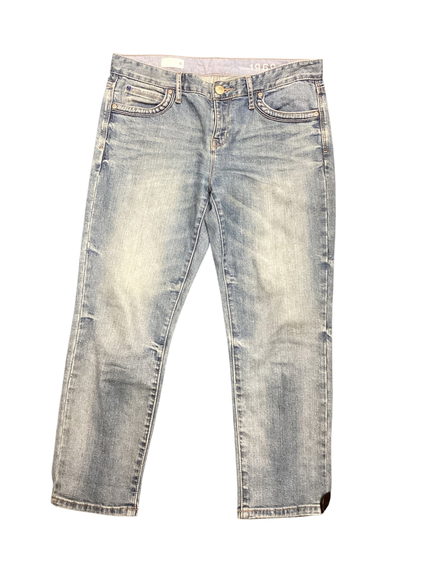 Jeans Straight By Gap In Blue Denim, Size: 6