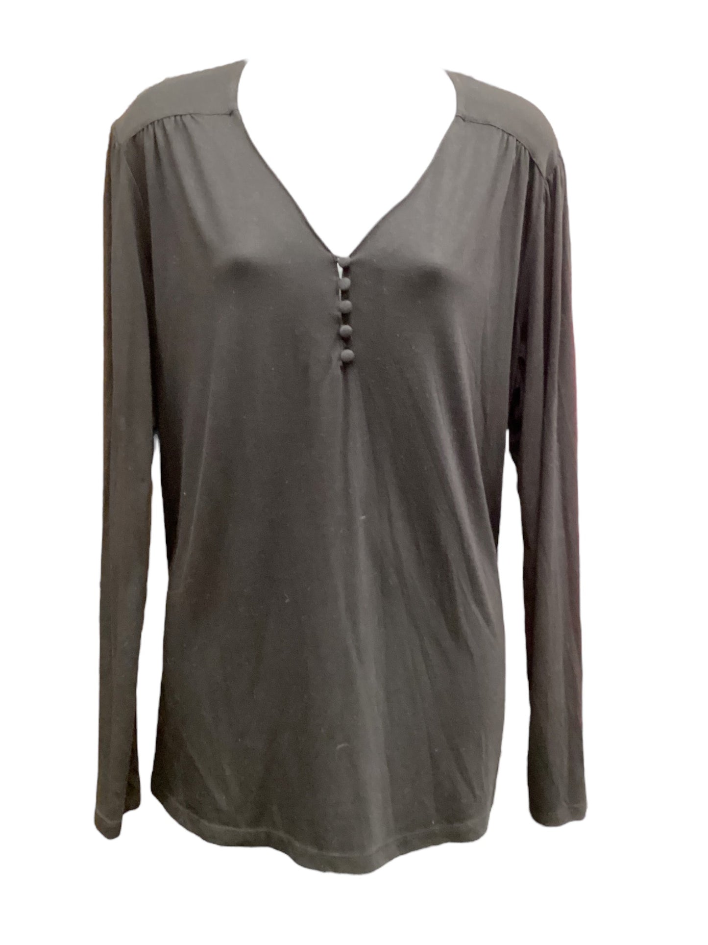 Top Long Sleeve By Liz Claiborne In Black, Size: Xl