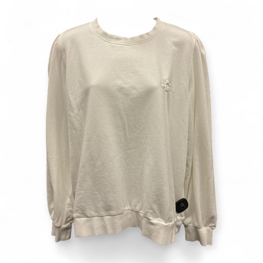 Sweatshirt Crewneck By Nicole Miller In White, Size: M