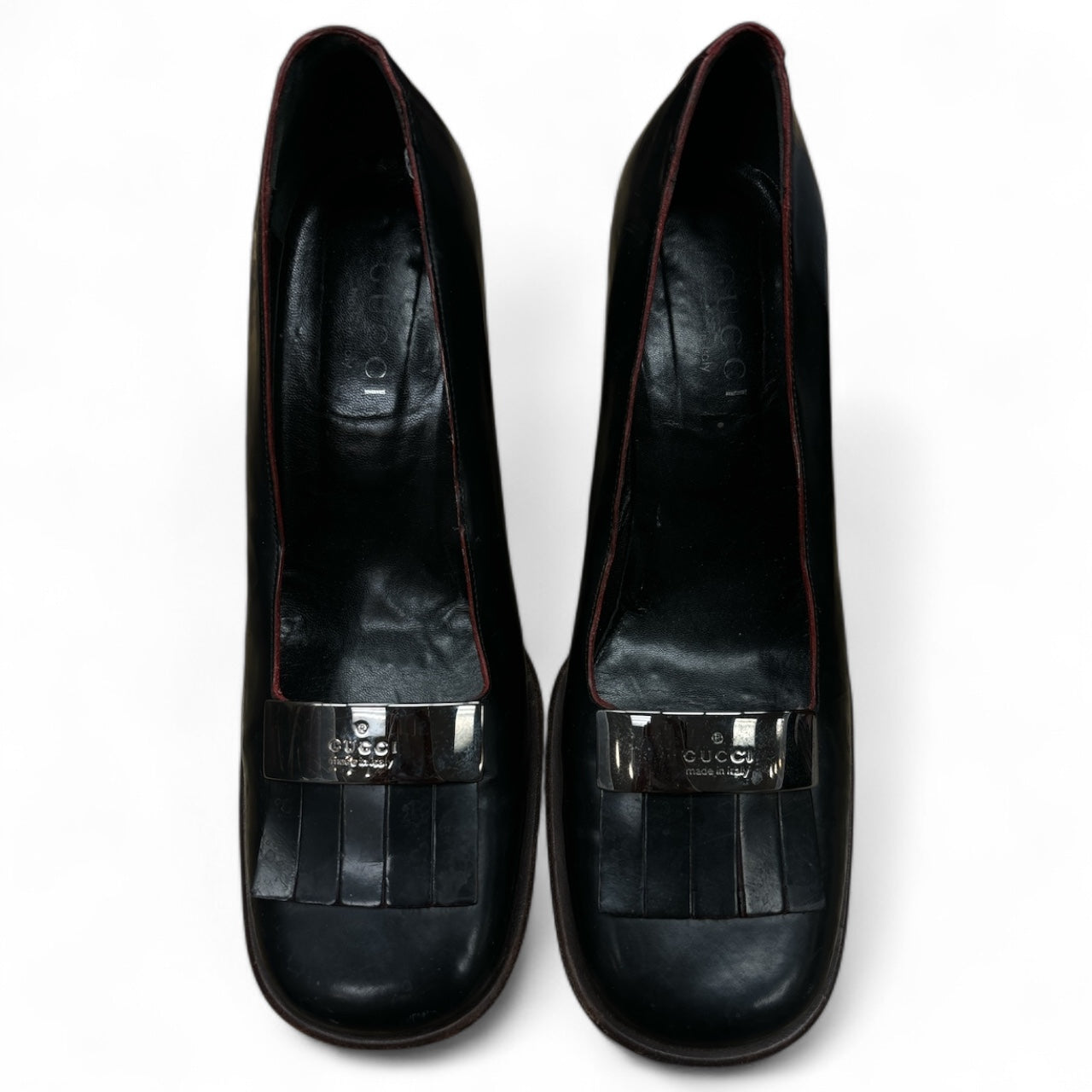 Shoes Heels Block By Gucci In Black, Size: 7.5